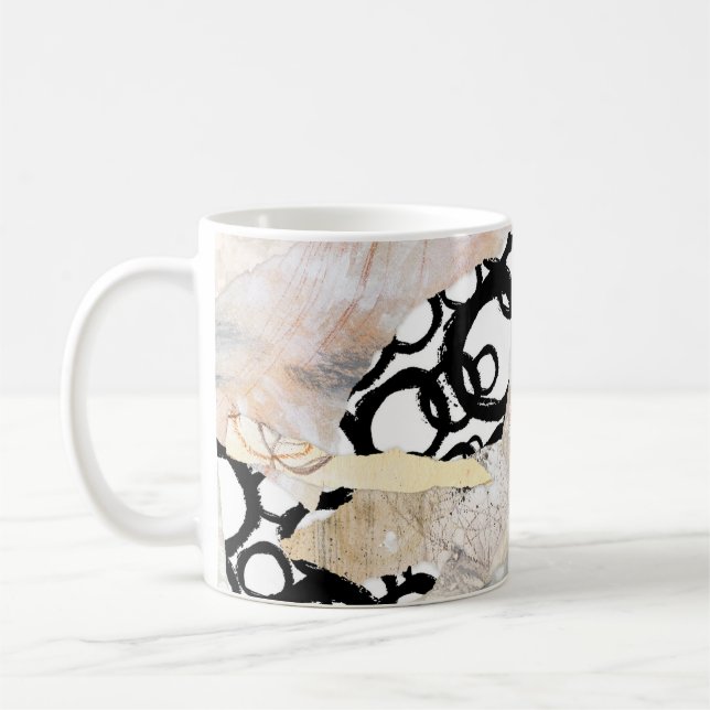 Taza De Café Neutral Elegant Abstract Collage Design (Izquierda)