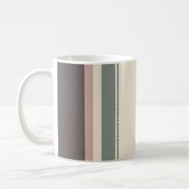 Taza De Café Neutral Minimalist Striped Mug – Pastel Modern