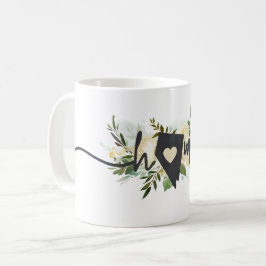 Taza De Café Nevada, ciudad natal personalizada floral rústica