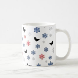 Taza De Café Nevada escandinava - Minimalista rojo, blanco