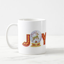 Taza De Café Nevada vintage de Navidad globo de renos copos de