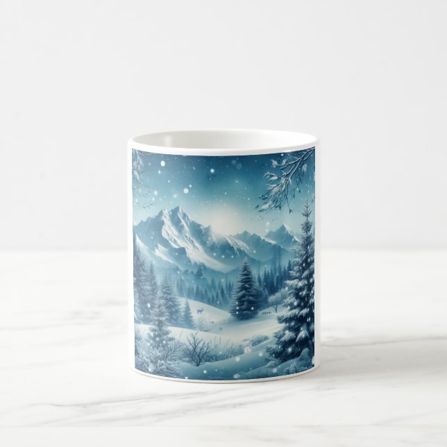 Taza De Café Nevada Winter Mountain (Centro)