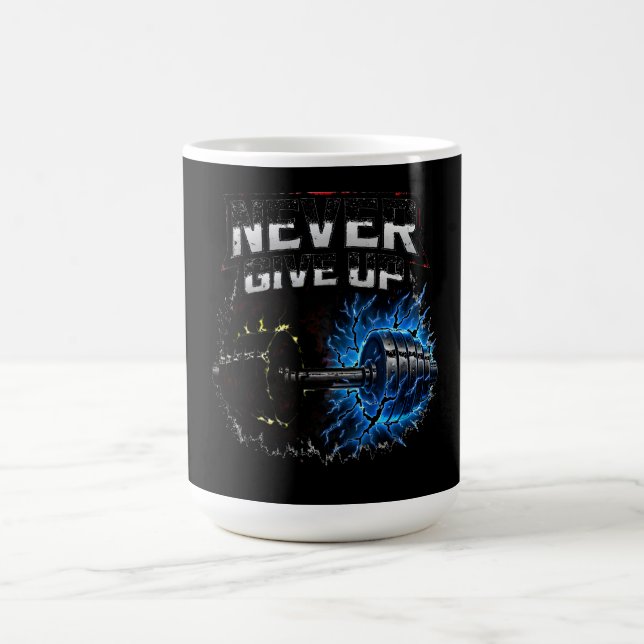 Taza De Café Never Give Up – Resilience Gym Motivation (Centro)