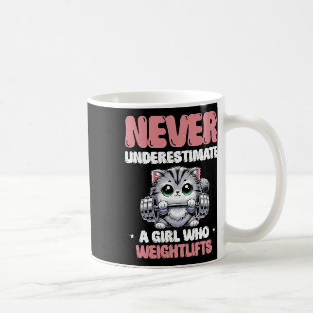 Taza De Café Never Underestimate A Girl Who Weightlifts Weightl (Derecha)
