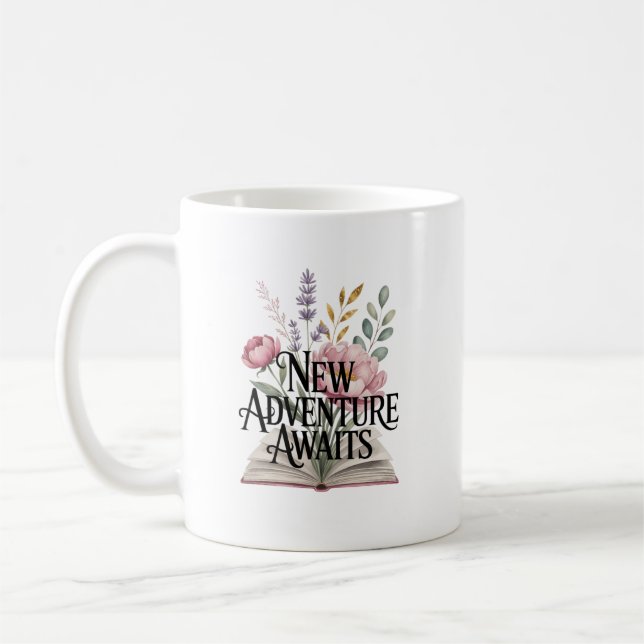 Taza De Café New Adventure Awaits New Job Personalized (Izquierda)