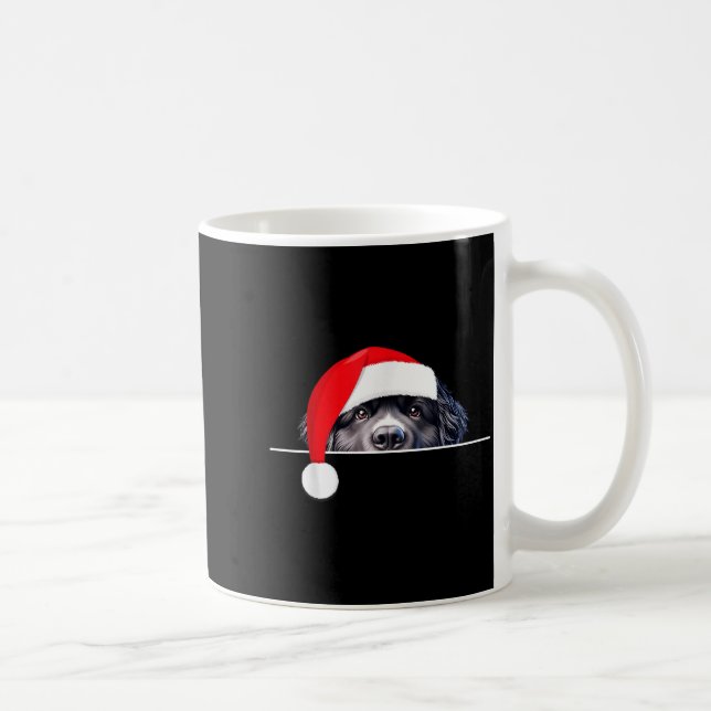 Taza De Café New Foundland Dog Lover Funny Santa Hat Christmas  (Derecha)