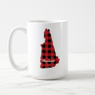 Taza De Café New Hampshire Hometown State Plaid Navidades