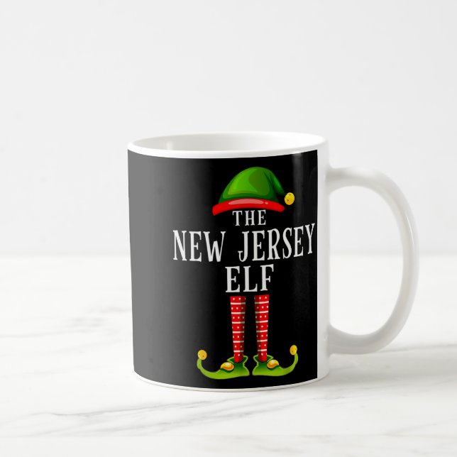 Taza De Café New Jersey Elf Christmas Matching Family Group Pjs (Derecha)