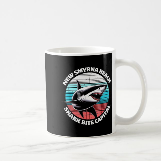 Taza De Café New Smyrna Beach_ Shark Bite Catal Graphic  (Derecha)