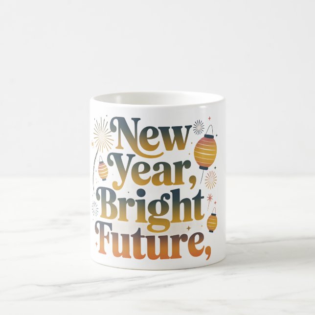 Taza De Café New Year Bright Future Festive Coffee Mug (Centro)