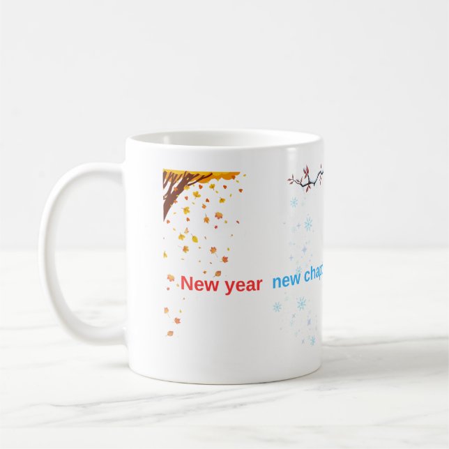 Taza De Café New Year New Chapter Same Coffee Obsession - Four  (Izquierda)