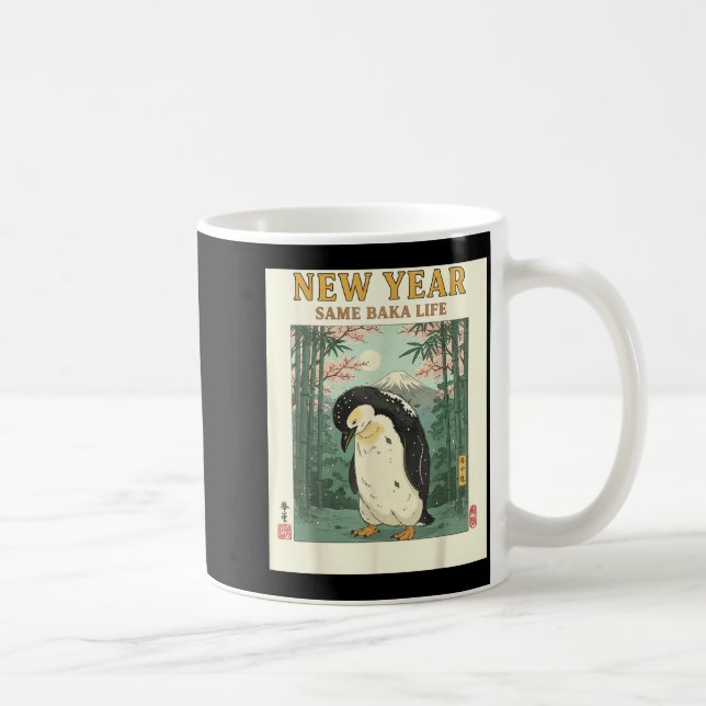 Taza De Café New Year Same Baka Life Penguin New Year 2026 Reso (Derecha)