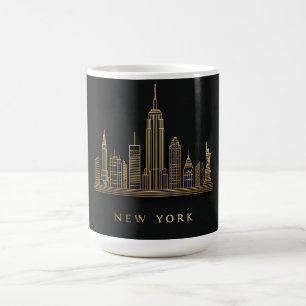 Taza De Café New York City Skyline Gold Line Art