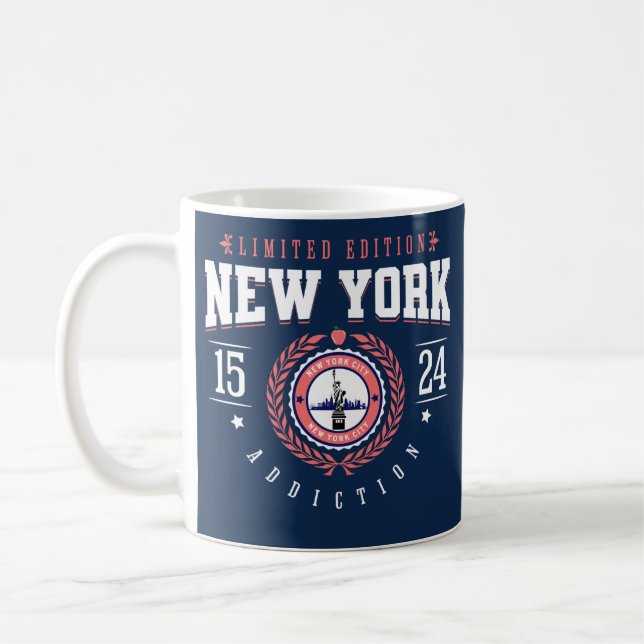 Taza De Café New York City Viajero Estilo Deportivo Azul Marino (Izquierda)