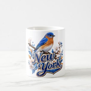 Taza De Café New York Eastern Bluebird Botánico