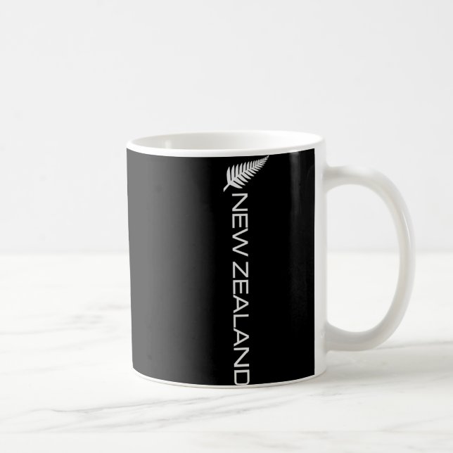 Taza De Café New Zealand Fern Flag Athletic Srts Vertical Style (Derecha)