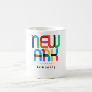 Taza De Café Newark Nueva Jersey de mediados de siglo, Arte Pop
