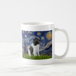 Taza De Café Newfie Landseer - Noche estrellada