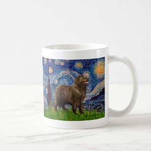 Taza De Café Newfie (marrón2) - Noche estrellada