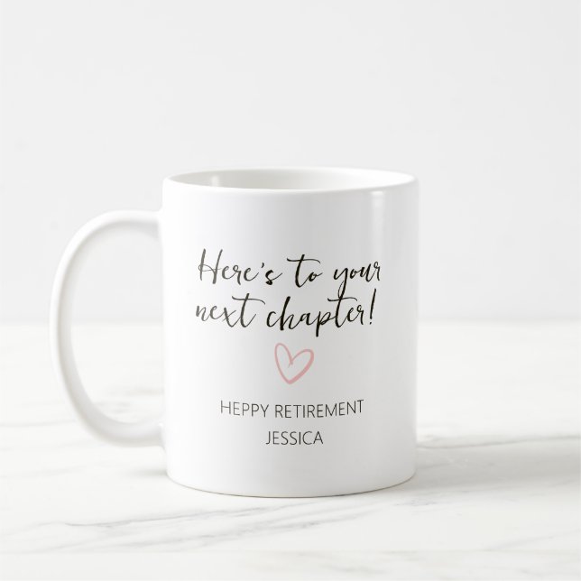 Taza De Café Next Chapter Personalized Retirement Gift (Izquierda)