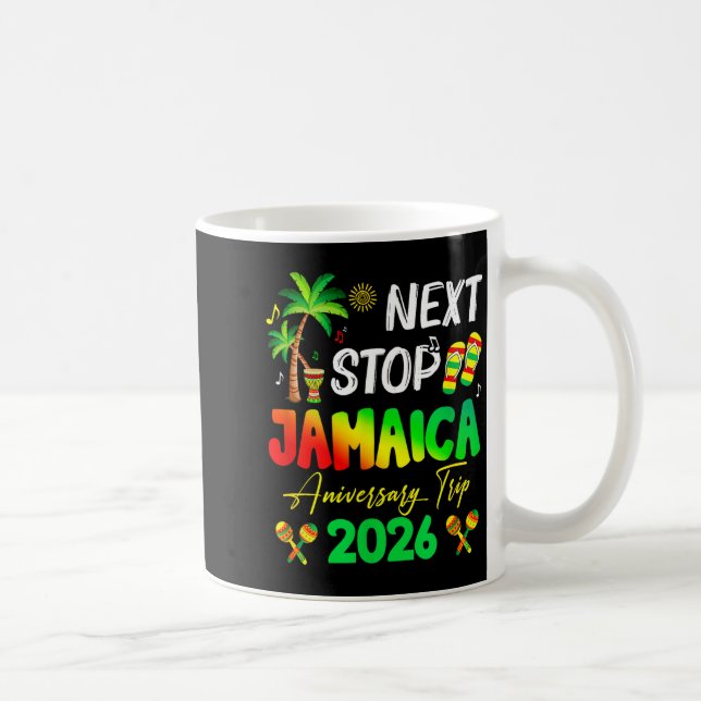 Taza De Café Next Stop Jamaica 2026 Couples Anniversary Family  (Derecha)