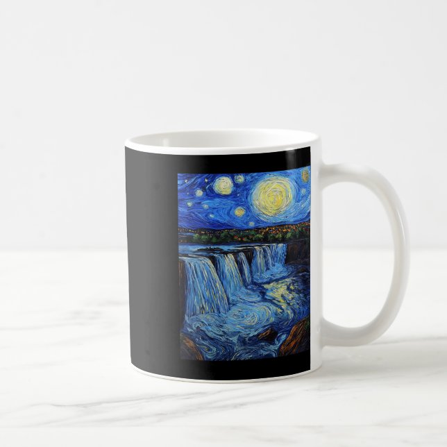 Taza De Café Niagara Falls - Van Gogh Style - Starry Night  (Derecha)
