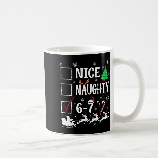 Taza De Café Nice Naughty 67 Funny Christmas Brainrot Six Seven (Derecha)