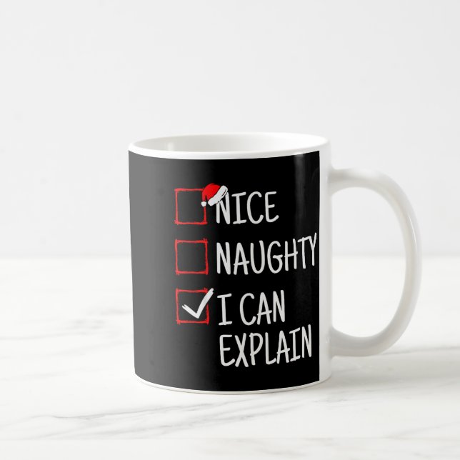 Taza De Café Nice Naughty I Can Explain Funny Christmas  (Derecha)