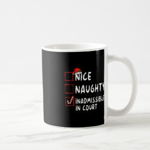 Taza De Café Nice Naughty Inadmisible En La Lista De Navidades