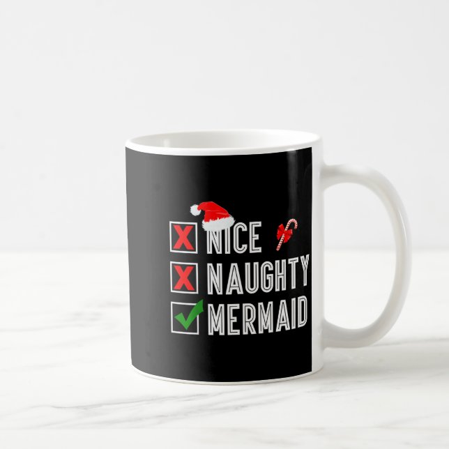 Taza De Café Nice Naughty Mermaid Merry Christmas Santa Claus X (Derecha)