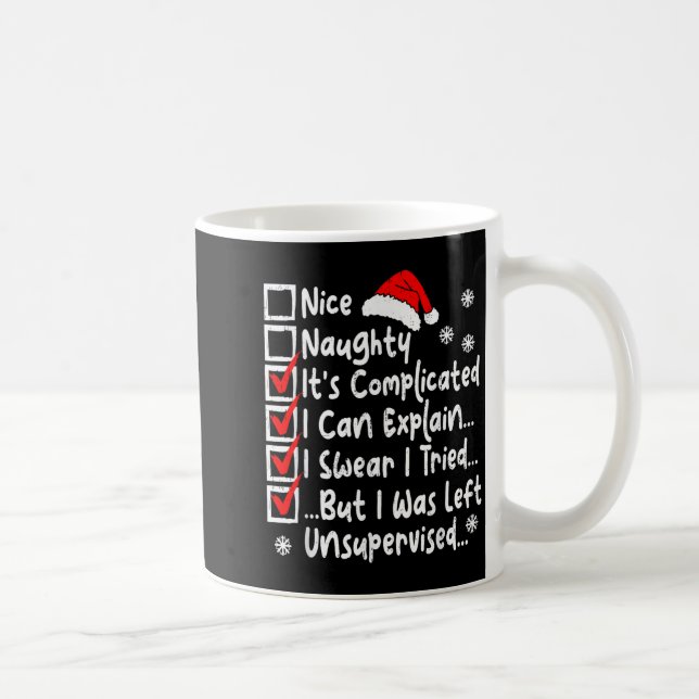 Taza De Café Nice Naughty Multi Checklist Funny Christmas List  (Derecha)