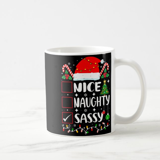 Taza De Café Nice Naughty Sy Christmas List  (Derecha)