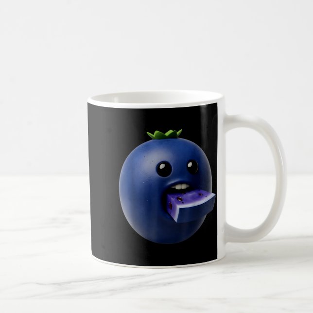 Taza De Café Niche Fruits Funny Blueberry Meme Brainrot Surreal (Derecha)