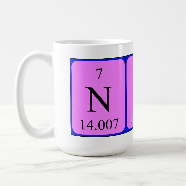 Taza De Café Nico periódica nombre de tabla mug (Izquierda)