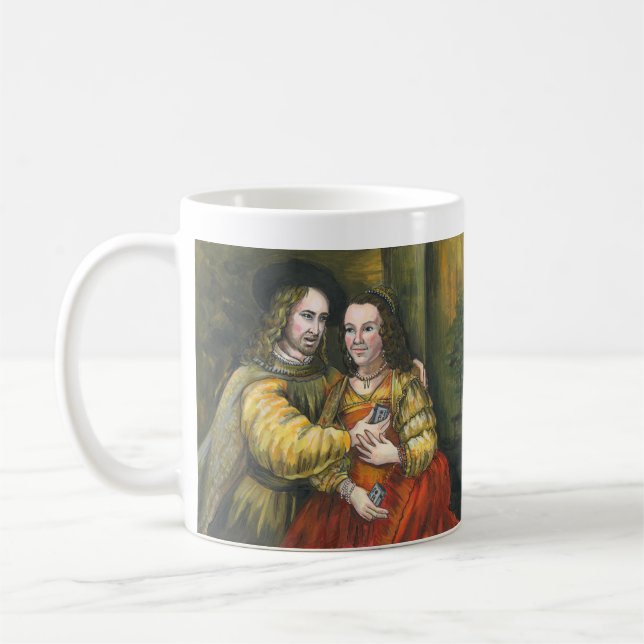 Taza De Café Nicolas Cage, pintura de Rembrandt, cinta de la (Izquierda)