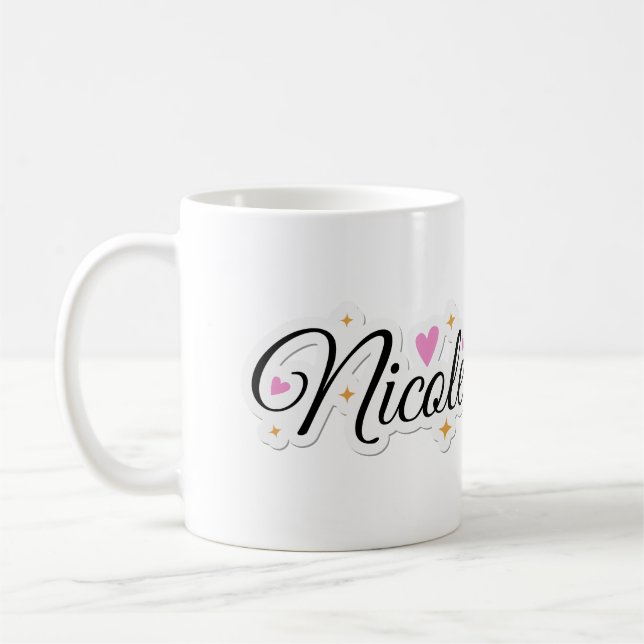 Taza De Café Nicole nombre diseño lindo (Izquierda)
