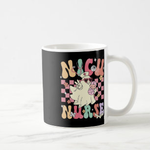 Taza De Café Nicu Nurse Spooky Ghost Halloween Curte Enfermería