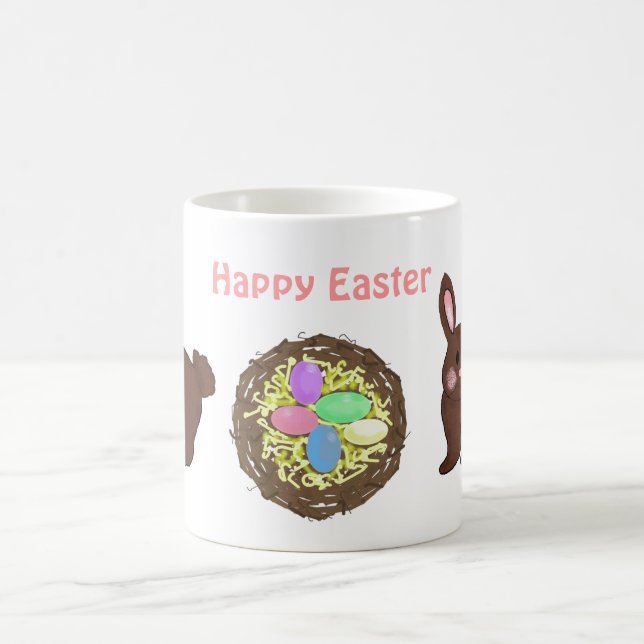 Taza De Café Nido de Pascua con conejos (Centro)
