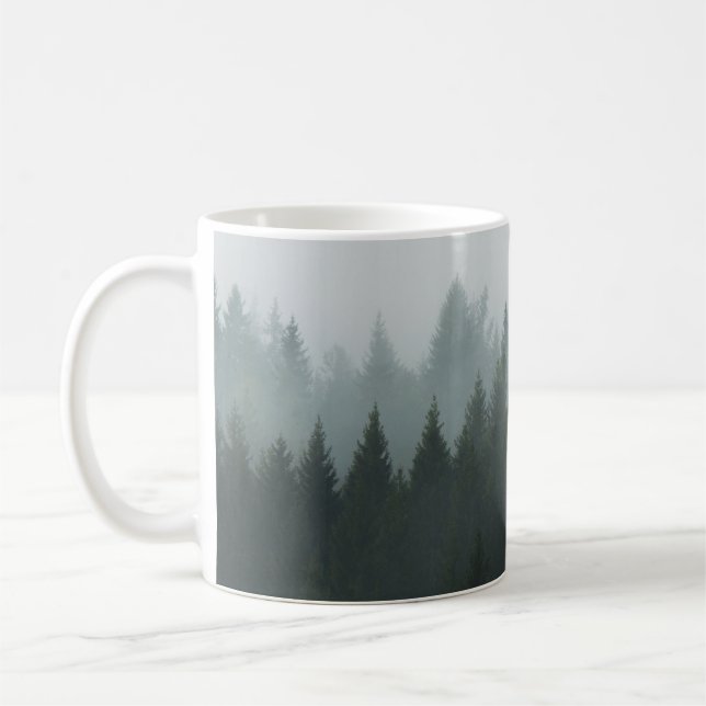 Taza De Café Niebla otoñal del bosque de montaña Misty (Izquierda)