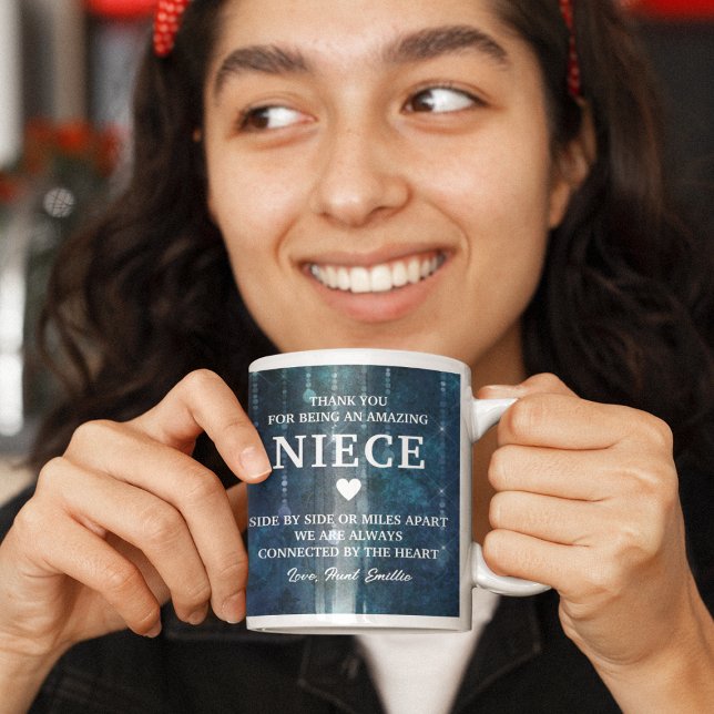 Taza De Café Niece Gracias A Usted Mensaje Sincera Personalizad (Niece Thank You Heartfelt Message Personalized Coffee Mug
)