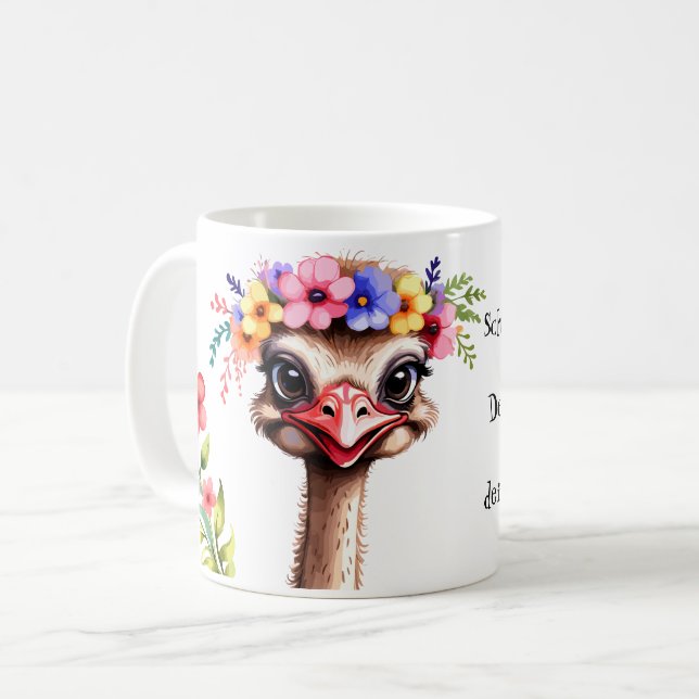 Taza De Café niedlicher Vogel Strauß 4 (Anverso izquierdo)