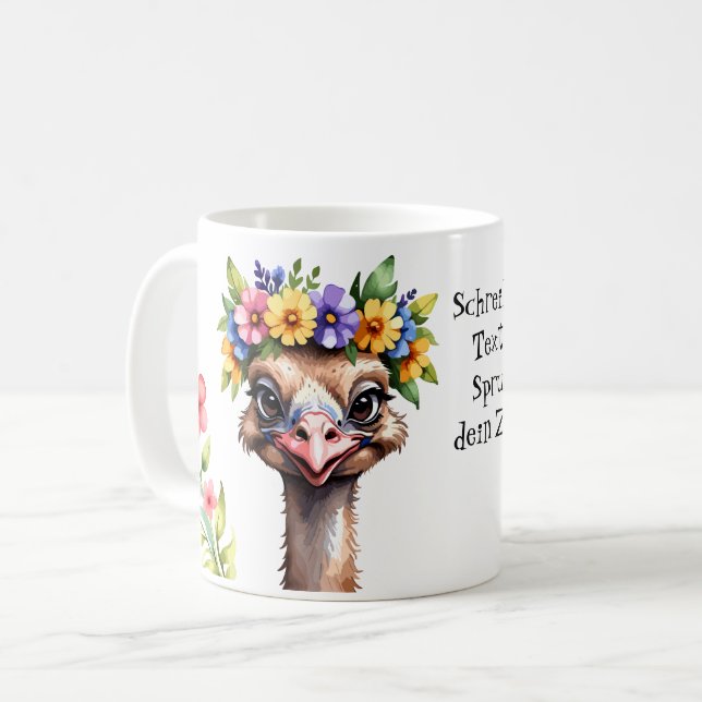 Taza De Café niedlicher Vogel Strauß 7 (Anverso izquierdo)