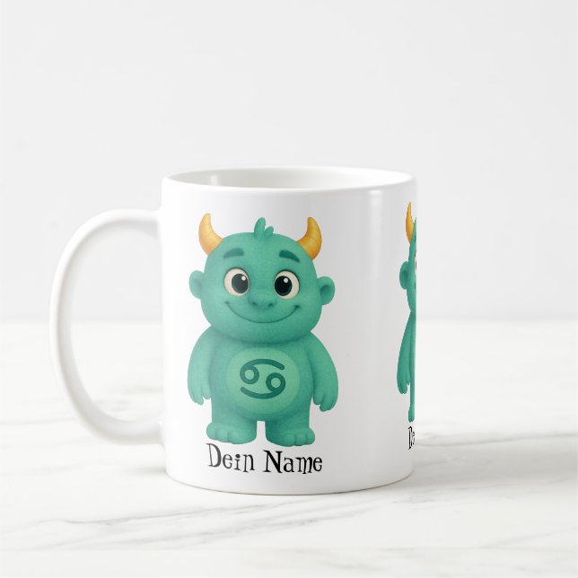 Taza De Café niedliches Sternzeichen Monster Krebs (Izquierda)