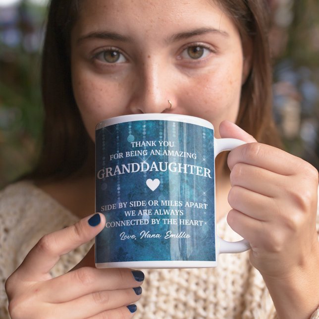 Taza De Café Nieta Gracias Personalizado De Mensajes Sinceros (Granddaughter Thank You Heartfelt Message Custom Coffee Mug
)