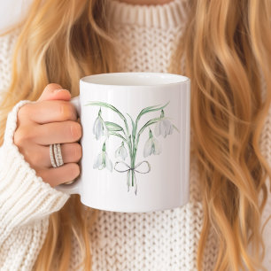 Taza De Café Nieve baja Enero Cerámica de Flor de Nacimiento