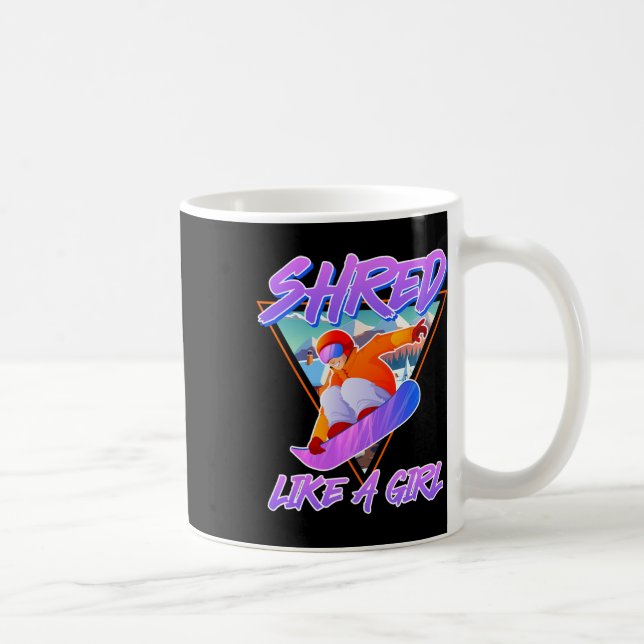 Taza De Café Nieve Como Nieve De Chicas Chicas De Snowboard (Derecha)