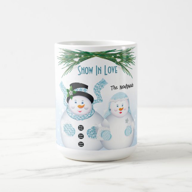 Taza De Café Nieve en amor Boda De Invierno (Centro)