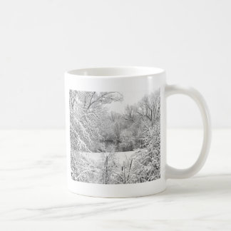 Taza De Café Nieve invernal al río Huron