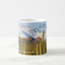 Taza De Café Nieve tapada Cuatro Picos Montaña Saguaro Cactus