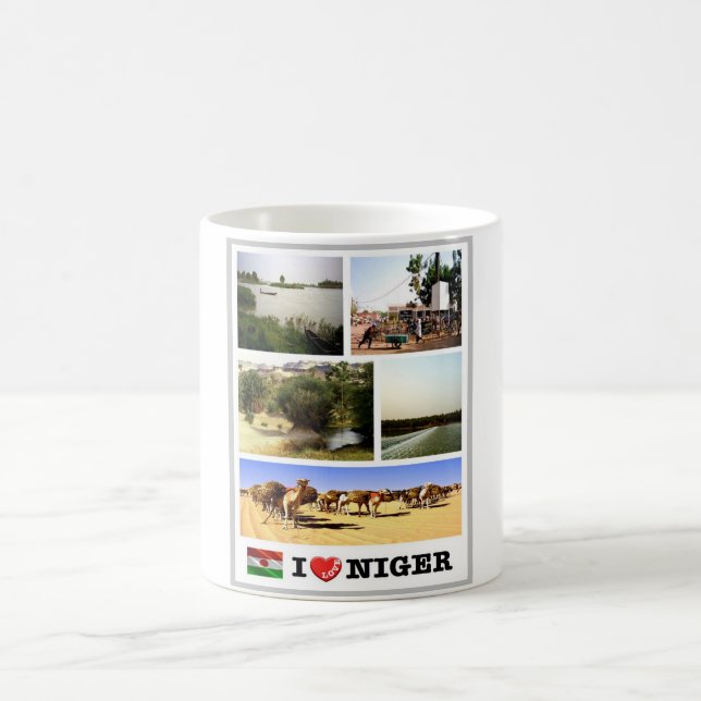 Taza De Café Níger - Bandera onduladora - (Centro)